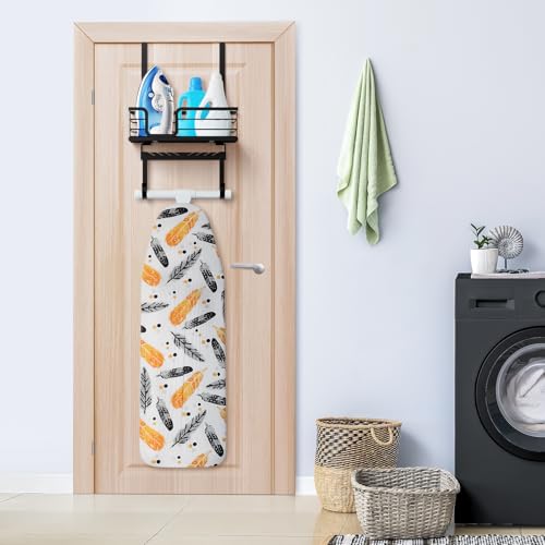 TJMOREE TJ.MOREE Over The Door/Wall Mount Ironing Board Hanger, Laundry Room Iron and Ironing Board Caddy Storage for Water Mister, Fabric Sprays, Laundry Detergent - Image 2