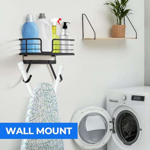 TJMOREE TJ.MOREE Over The Door/Wall Mount Ironing Board Hanger, Laundry Room Iron and Ironing Board Caddy Storage for Water Mister, Fabric Sprays, Laundry Detergent - Image 4