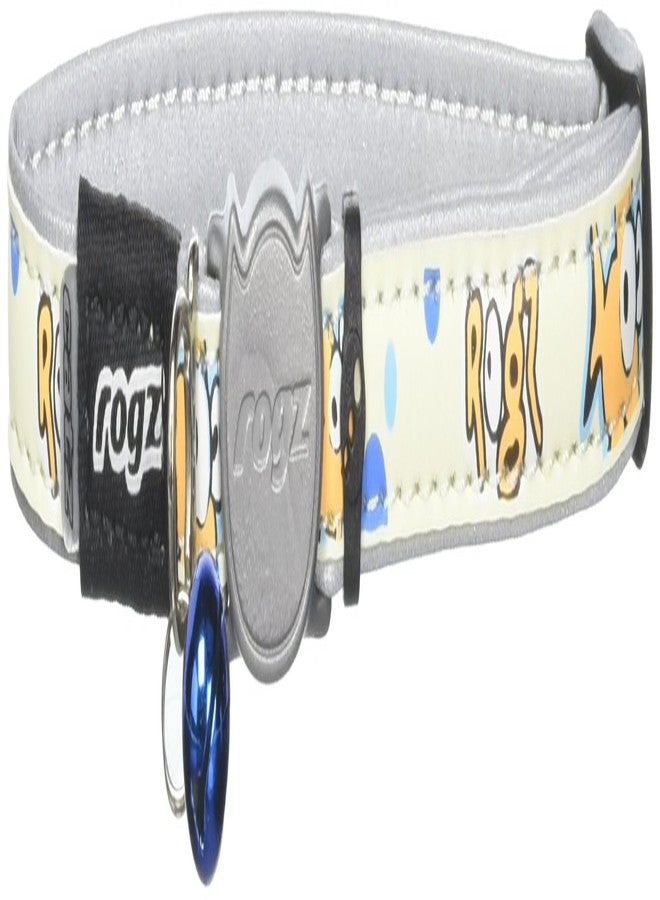 Rogz Glow in the Dark Reflective Cat Collar with Breakaway Clip and Removable Bell, fully adjustable to fit most breeds, Gold Fish Design - Image 2