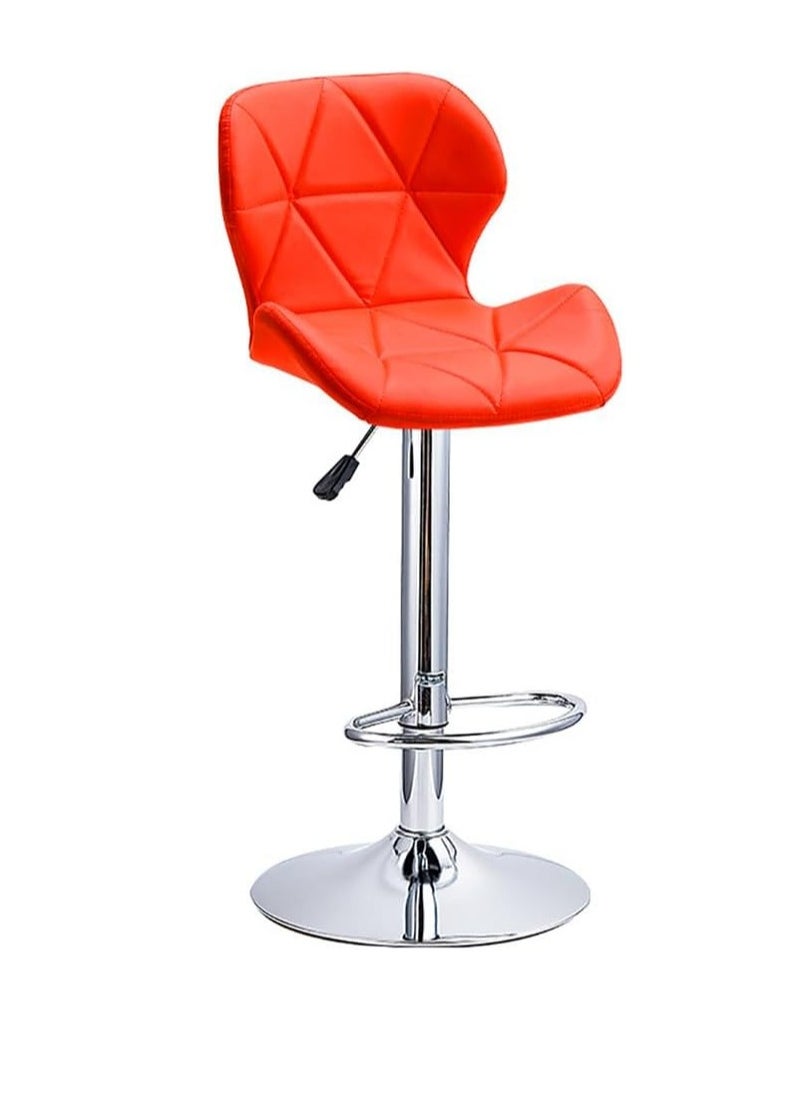 CityRiya-Long - Bar Stools Height Adjustable Dining Table Kitchen Dining Table PU Leather Barstool with Back and Footrest Counter Height Bar Chairs Swivel High Chair for Kitchen and Dining (Red, 1) - Image 1