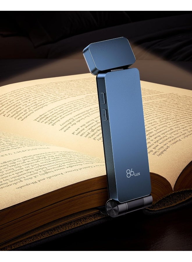 Reading Light Rechargeable Book Light For Reading In Bed Ultralight Clip-On Led Bookmark Lamp With 3 Amber Colors And Stepless Dimming For Night Reading For Book Lovers Kids Blue  - Image 3