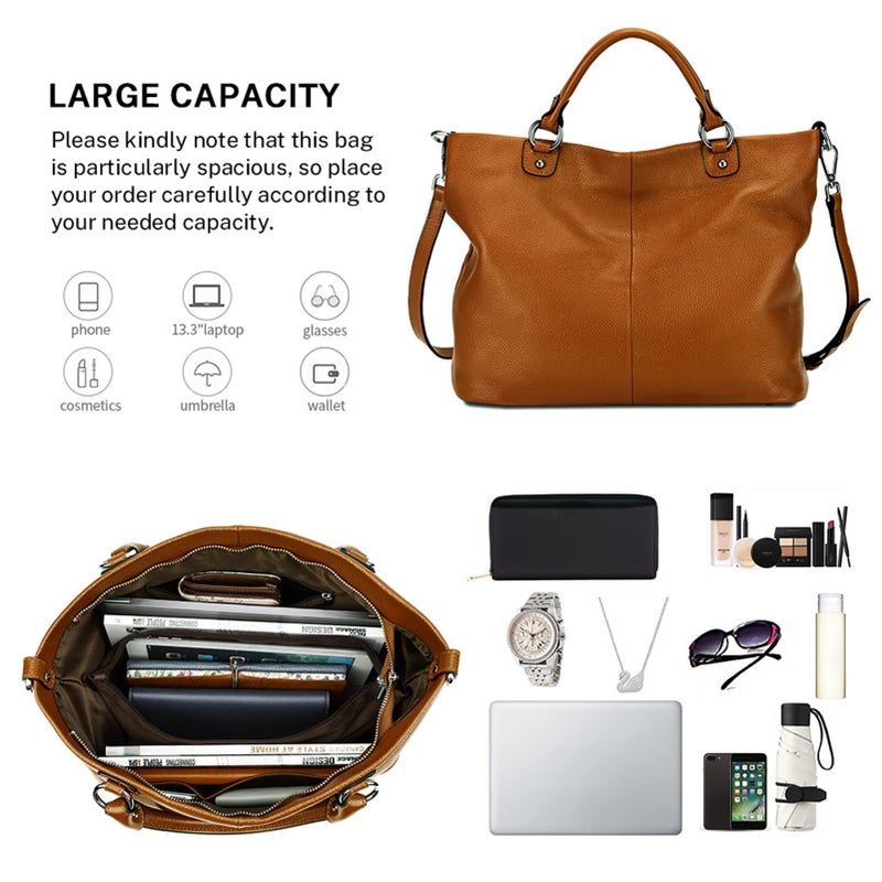 Kattee Women's Soft Leather Tote Bag, Top Satchel Purses and Handbags - Image 4