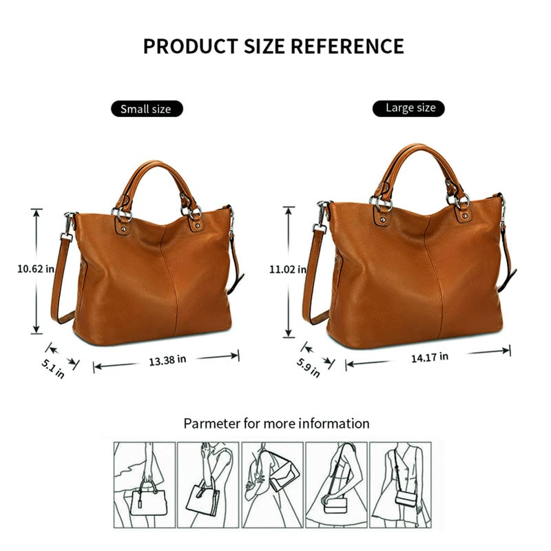 Kattee Women's Soft Leather Tote Bag, Top Satchel Purses and Handbags - Image 3