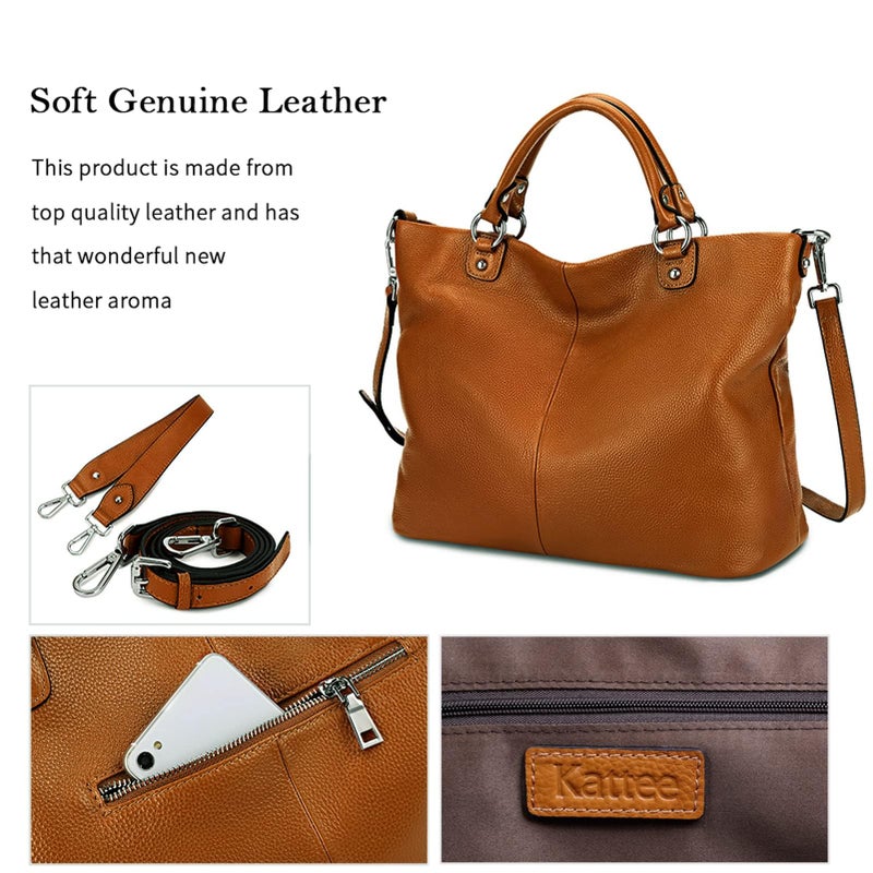 Kattee Women's Soft Leather Tote Bag, Top Satchel Purses and Handbags - Image 5