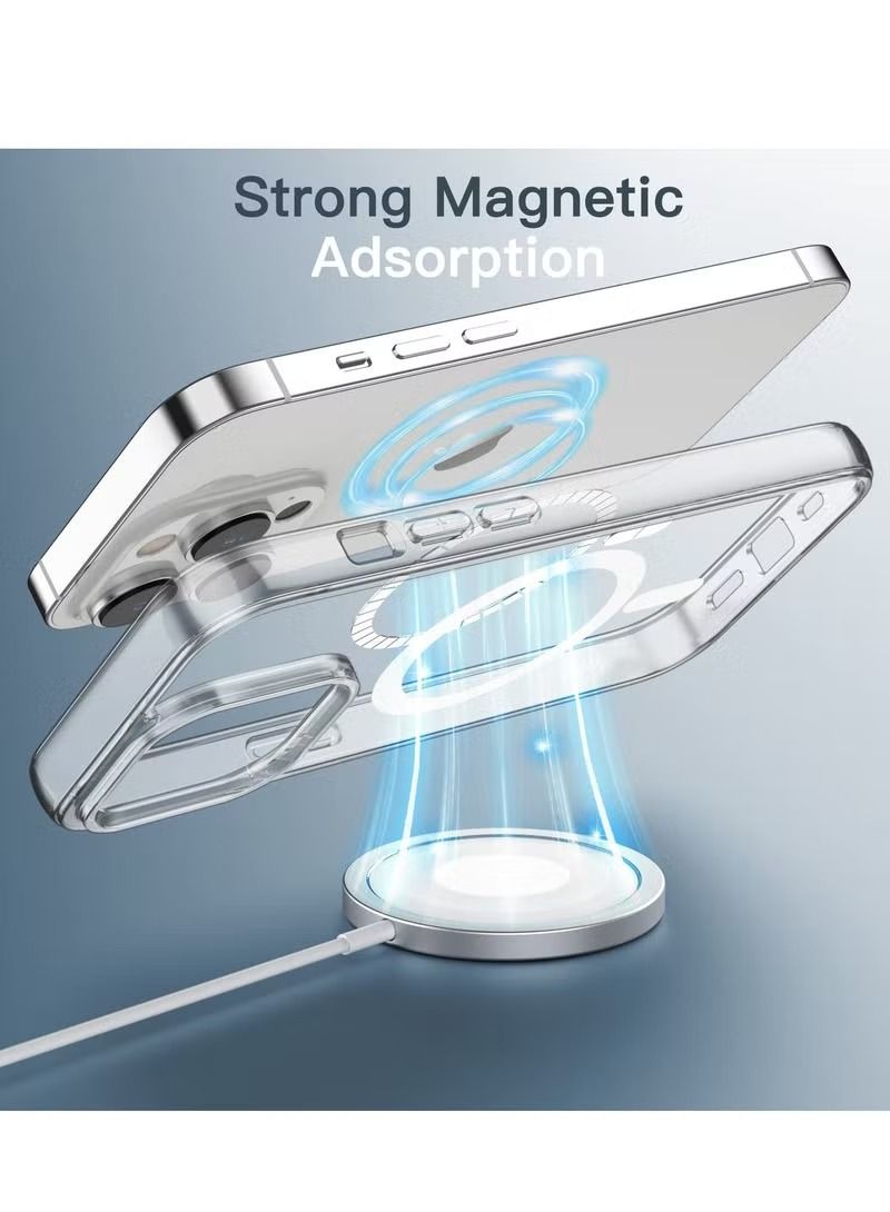 IAF Clear Magnetic Case with Built-in Magnets, Crystal Clear [Yellow Resistant] Anti-Scratch Slim Soft TPU Cover (iPhone 14 Pro Max) - Image 2