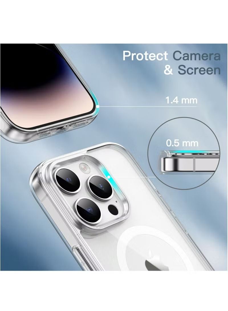 IAF Clear Magnetic Case with Built-in Magnets, Crystal Clear [Yellow Resistant] Anti-Scratch Slim Soft TPU Cover (iPhone 14 Pro Max) - Image 4