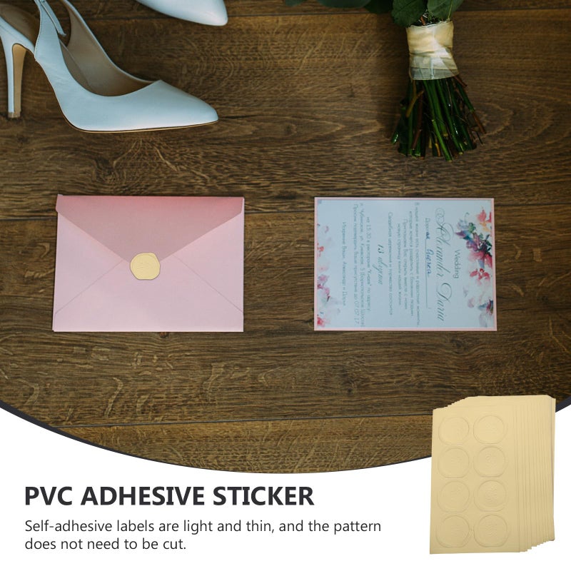 Gold Wax Seal Stickers 2x2cm 30 Sheets Self Adhesive Labels for Wedding Invitations and Crafts - Image 4