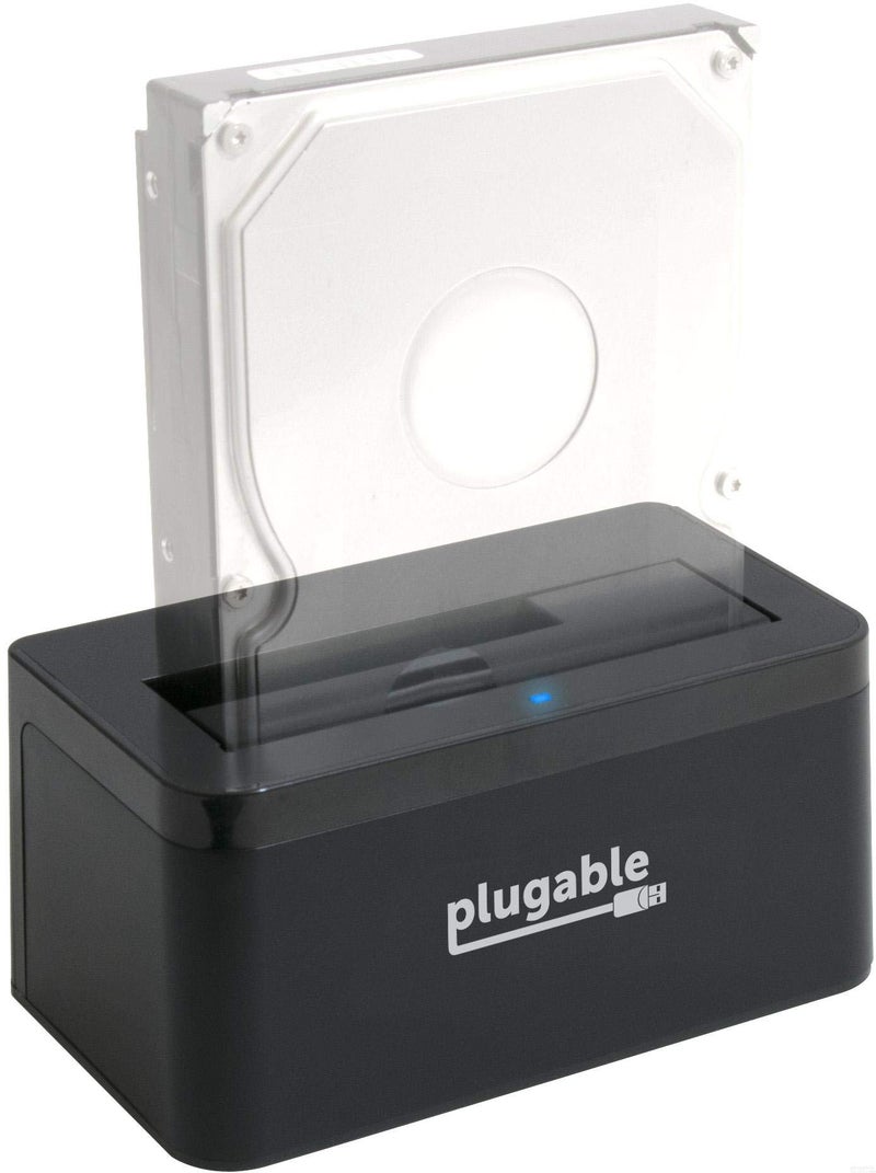 Plugable USB 3.1 Gen 2 10Gbps SATA Upright Hard Drive Dock and SSD Dock - Driverless - Includes USB-C & USB 3.0 Cables, Supports 10TB+ Drives - Image 1