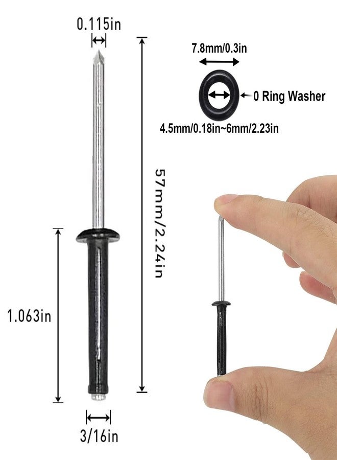 CLIO 50 مجموعة من مسامير تثبيت ثلاثية القبضة بطول 3/16" مع حلقات مطاطية مقاومة للماء لتثبيت قوارب الكاياك والزوارق والإكسسوارات الأخرى في المياه العميقة - Image 2