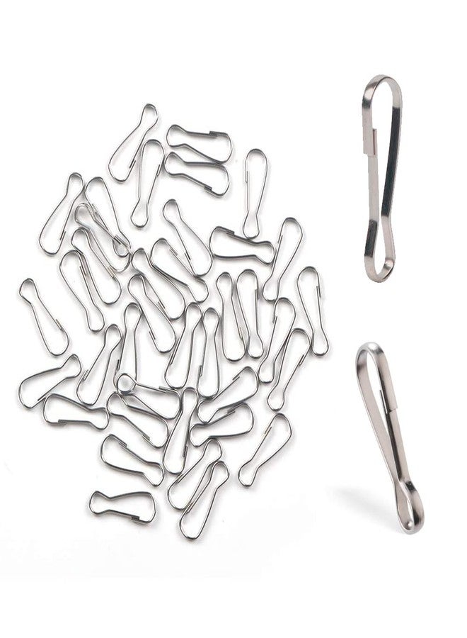 Wayilea 100pcs Stainless Steel Lanyard Snap Spring Hooks, Rust-Proof Lanyard Clasp Zipper J Clip for Key Chain ID Name Card Tag DIY Craft Badge Holder Keyring -1 Inch（25mm） 304 Stainless Steel - Image 1