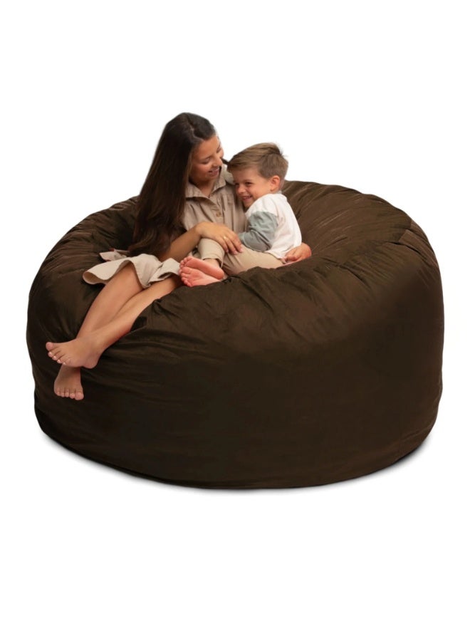 Comfy Suede Ultimate Family Sack Brown Luxurious XXL Bean Bag 135 x 135 cm - Image 5