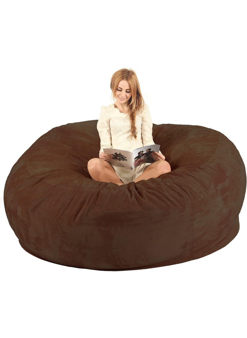 Comfy Suede Ultimate Family Sack Brown Luxurious XXL Bean Bag 135 x 135 cm - Image 4