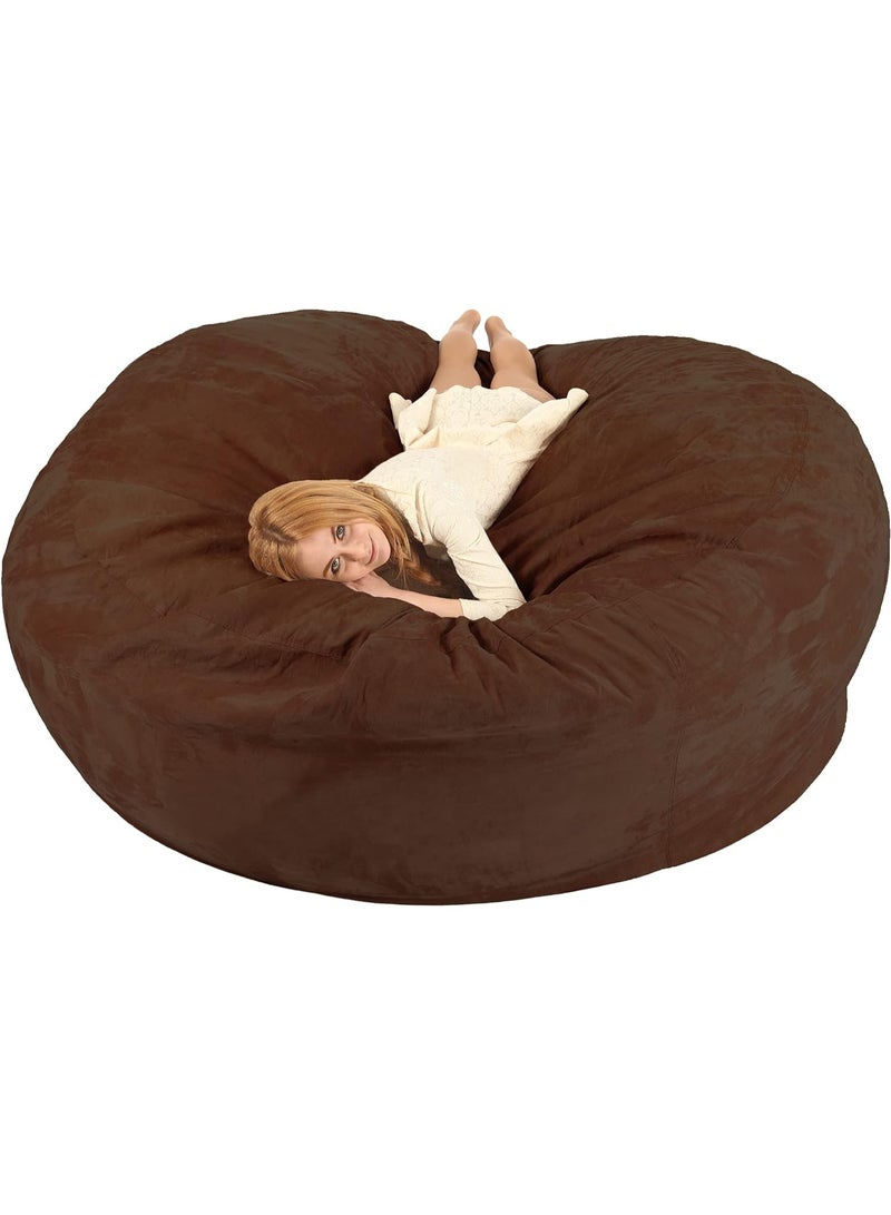 Comfy Suede Ultimate Family Sack Brown Luxurious XXL Bean Bag 135 x 135 cm - Image 2