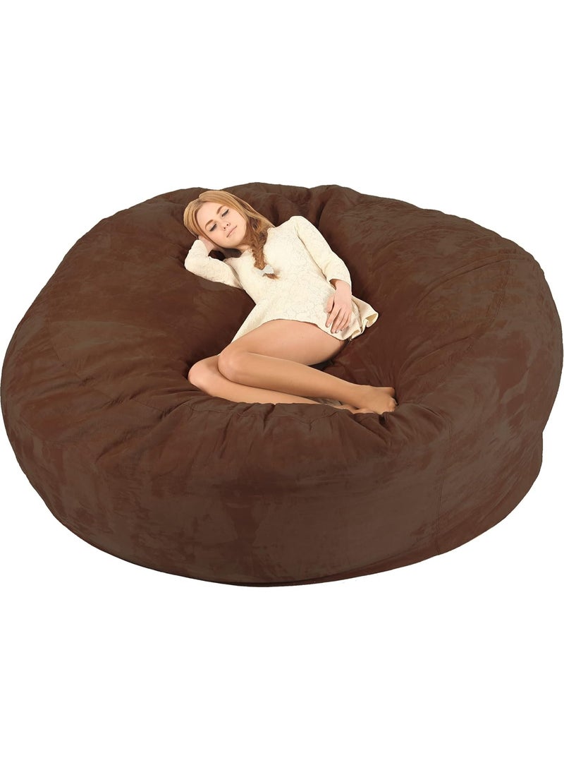 Comfy Suede Ultimate Family Sack Brown Luxurious XXL Bean Bag 135 x 135 cm - Image 3