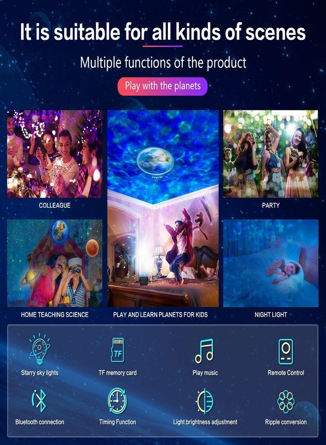 RCMo Galaxy Projector, Star Projector for Bedroom, Planet Night Lights Projector with Remote & Bluetooth Music Speaker, Multiple Solar System Projector for Kids, Space Lights for Ceiling Decor - Image 5