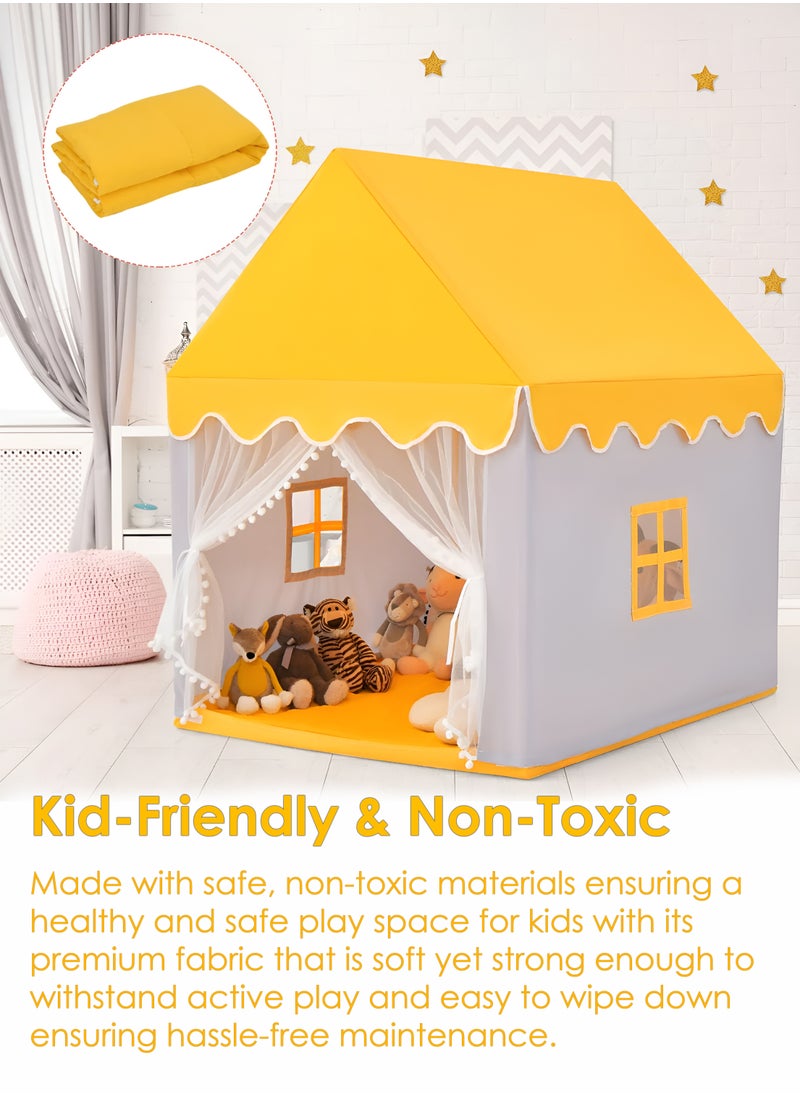 Toshionics Kids Play Tent Prince and Princess Castle Playhouse Theme Design Indoor and Outdoor Kids Playhouse Baby Toddlers Play Tent Easy to Set Up Washable Foldable Portable Activity Play Pen Reading Corner Activity Center Toys for Girls and Boys Suitable for Children Activities Birthday Party Decoration Vacation Beach Garden Camping  - Image 3