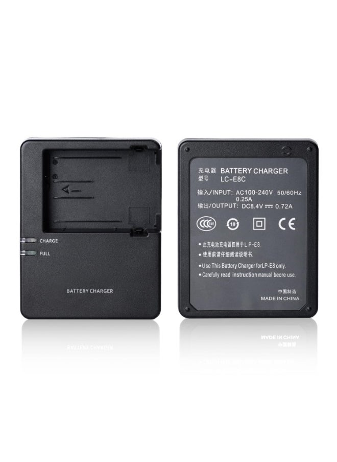 Mijioceon LP-E8 Battery Pack Charger，LC-E8 Charger Compatible for Canon EOS Rebel T2i, T3i, T4i, T5i, 550D, 600D, 650D, 700D,  X4, X5, X6i, X7i Digital Camera.  - Image 4