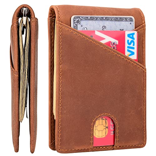kinzd Slim Wallet with Money Clip RFID Blocking Minimalist Bifold Wallet for Men Genuine Leather Front Pocket Card Holder - Image 3