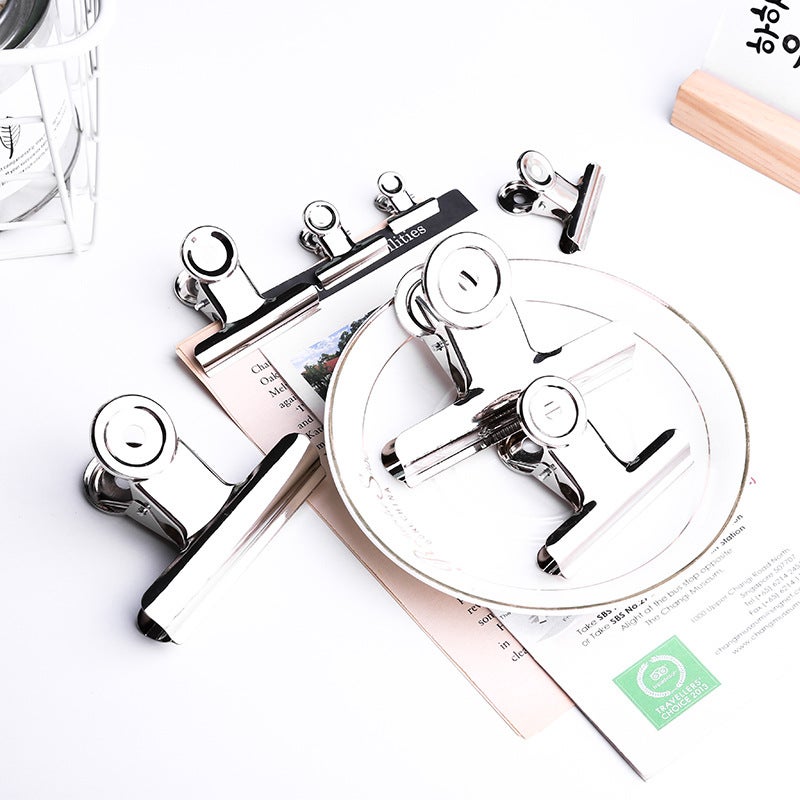 Zhiyou Metal Push Clip Dovetail Clip Small Size 22Mm-90Mm Ticket Clip Round Clamp Nickel-Plated Steel Clip Boxed - Image 2