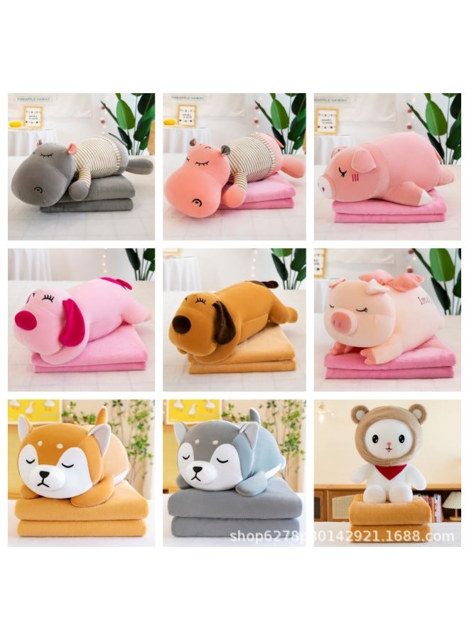 Pillow Blanket One-in-one Two-in-one Air Conditioning Quilt Dual-purpose Plush Doll Lunch Break Children's Toy Doll Batch-Specifications:Fox-Color:1  - Image 4