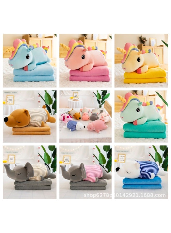 Pillow Blanket One-in-one Two-in-one Air Conditioning Quilt Dual-purpose Plush Doll Lunch Break Children's Toy Doll Batch-Specifications:Fox-Color:1  - Image 5