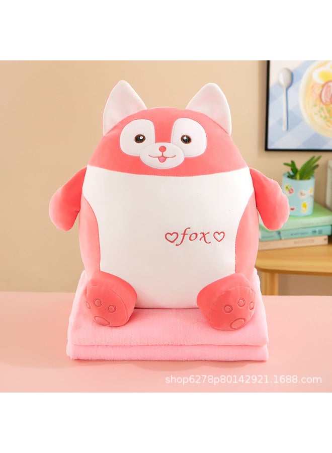 Pillow Blanket One-in-one Two-in-one Air Conditioning Quilt Dual-purpose Plush Doll Lunch Break Children's Toy Doll Batch-Specifications:Fox-Color:1  - Image 1