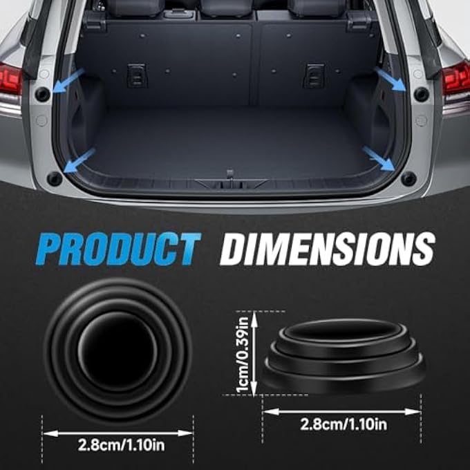 Lonimia Car Door Shock Absorbers Pack Of 30 AntiCollision Edge Guard Bumper Stickers Silicone Bumper Cushion Guards Pads Door Shock Damping Spacers Reduces Noise Suitable For Most Cars Black  White - Image 3