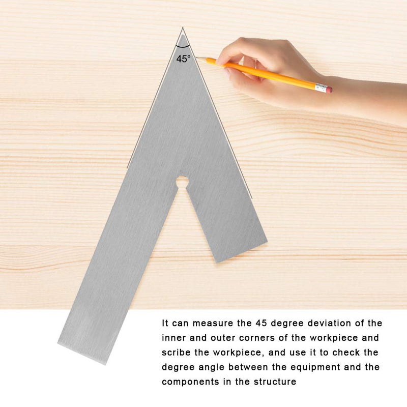 45 Degree Angle Corner Ruler High Precision 150x100mm Wide Base Steel Measuring Tool - Image 3