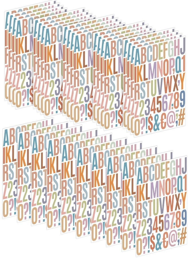 Metsyth Letter Stickers 30 Sheets 1500 PCS Large Alphabet Sticker 2 Inch Vinyl Self Adhesive Stick on Stickers for Water Bottles Cup Mailbox Craft Scrapbooking Boho Classroom Decor Morandi Colors - Image 1