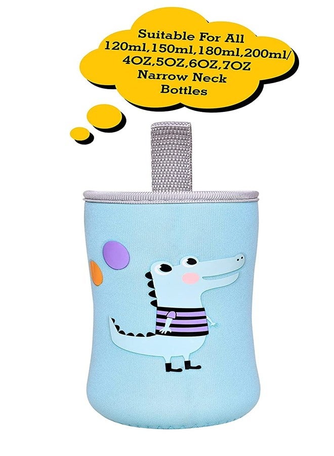 Aplam Chaplam Cute Animated Patterned Soft Stretchable Baby Feeding Bottle Cover with Easy to Hold Strap for 120ml, 150ml, 240ml (Pack of 1- Multicolor4) - Image 2