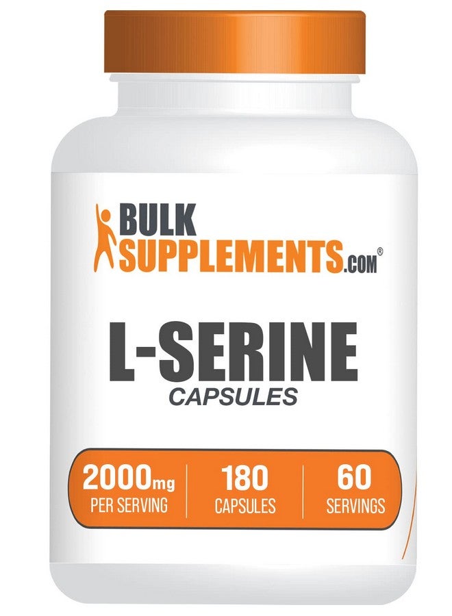 BulkSupplements كبسولات L-سيرين من BulkSupplements.com - مكمل سيرين، مكمل أحماض أمينية - خالي من الغلوتين، 3 كبسولات لكل حصة، 180 عدد (عبوة من 1) - Image 1