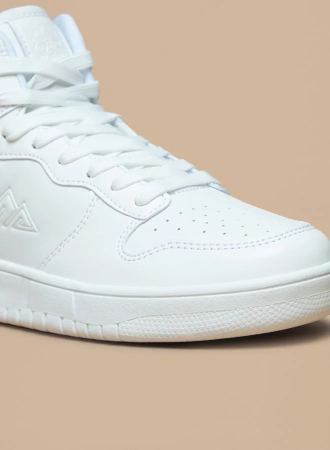 Oaklan by Shoexpress Women's Solid High Top Sneakers with Lace-Up Closure