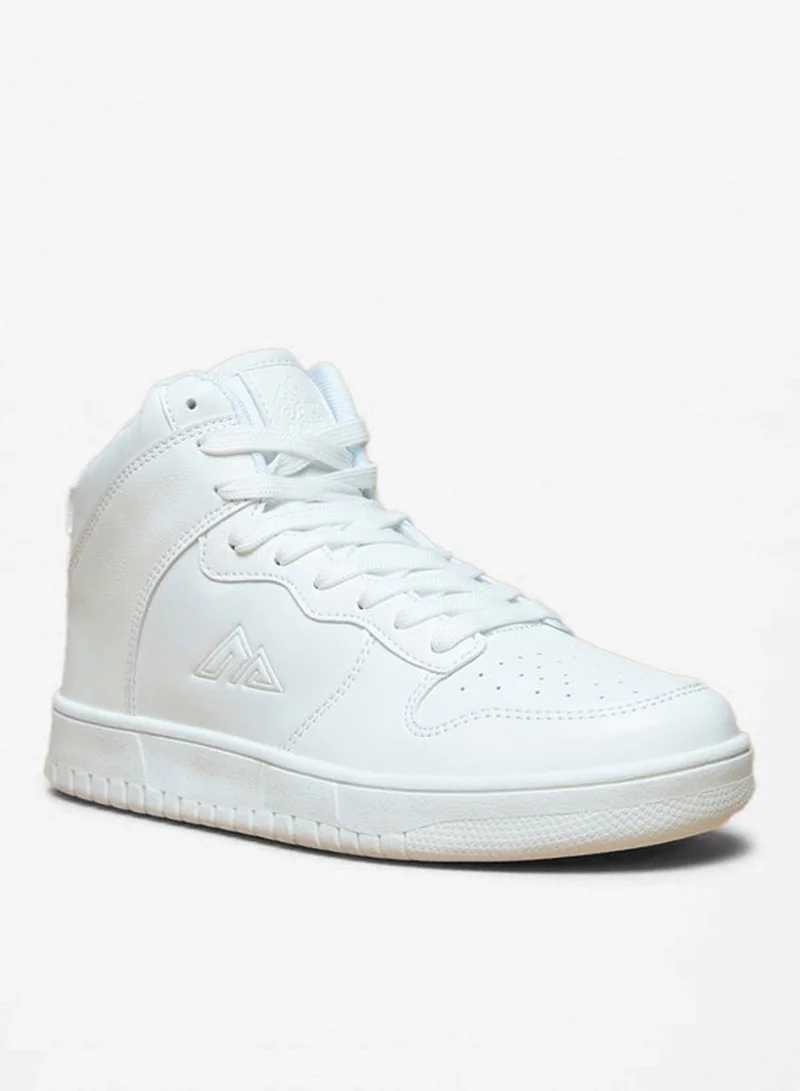 Oaklan by Shoexpress WHITE Women's Solid High Top Sneakers with Lace-Up Closure for Women | Best Price UAE