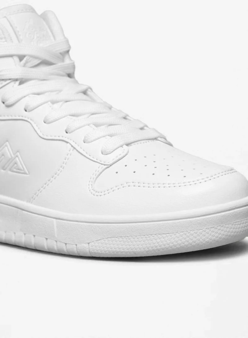 Oaklan by Shoexpress WHITE Women's Solid High Top Sneakers with Lace-Up Closure for Women | Best Price UAE