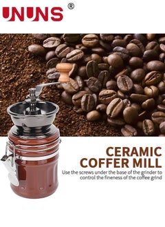 UNUNS Manual Coffee Grinder, Ceramic Coffee Bean Grinder Manual Burr Grinder, Antique Coffee Mill with Cast Iron Hand Crank for Making Mesh Coffee, Decoration, Best Gift  - Image 3
