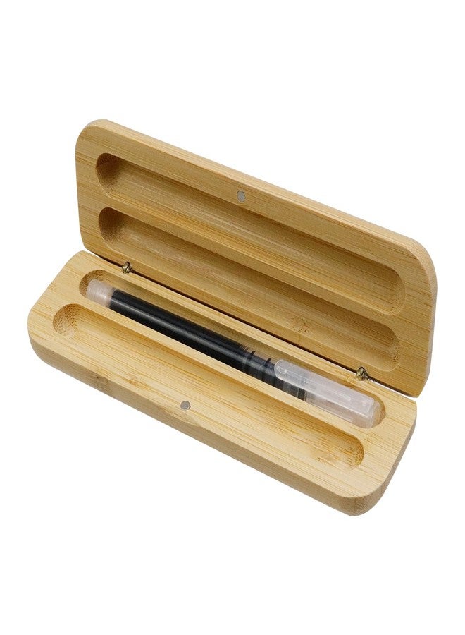 FarBoat 2 Slots Wooden Fountain Pen Collector Organizer Handmade Clamshell Pen Case Storage Gift Box for Pen - Image 1