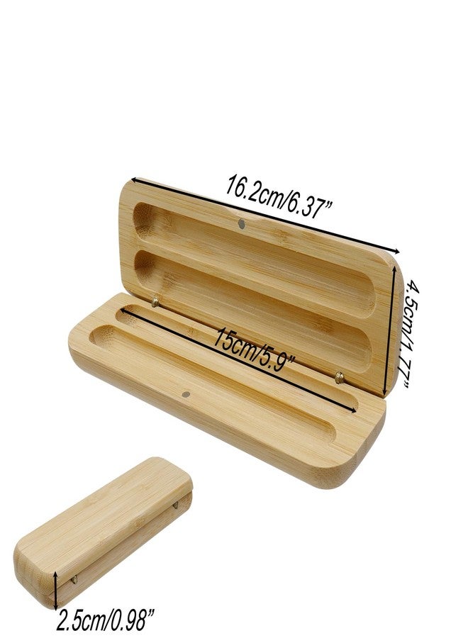 FarBoat 2 Slots Wooden Fountain Pen Collector Organizer Handmade Clamshell Pen Case Storage Gift Box for Pen - Image 2