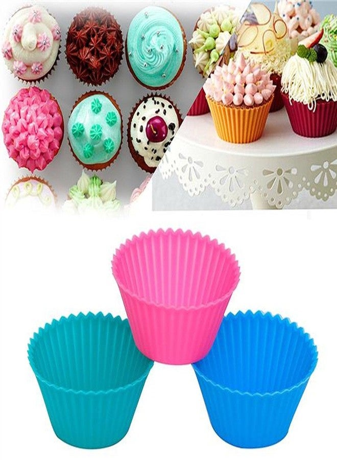 Oblivion Mini Cup Cake Mould 4 Pcs – Silicone Cupcake Moulds, Non-Stick Muffin Baking Tool, Durable Airfryer Liners Microwave, Easy Release, Reusable & Heat-Resistant Kitchen Essential (Any Color) - Image 2