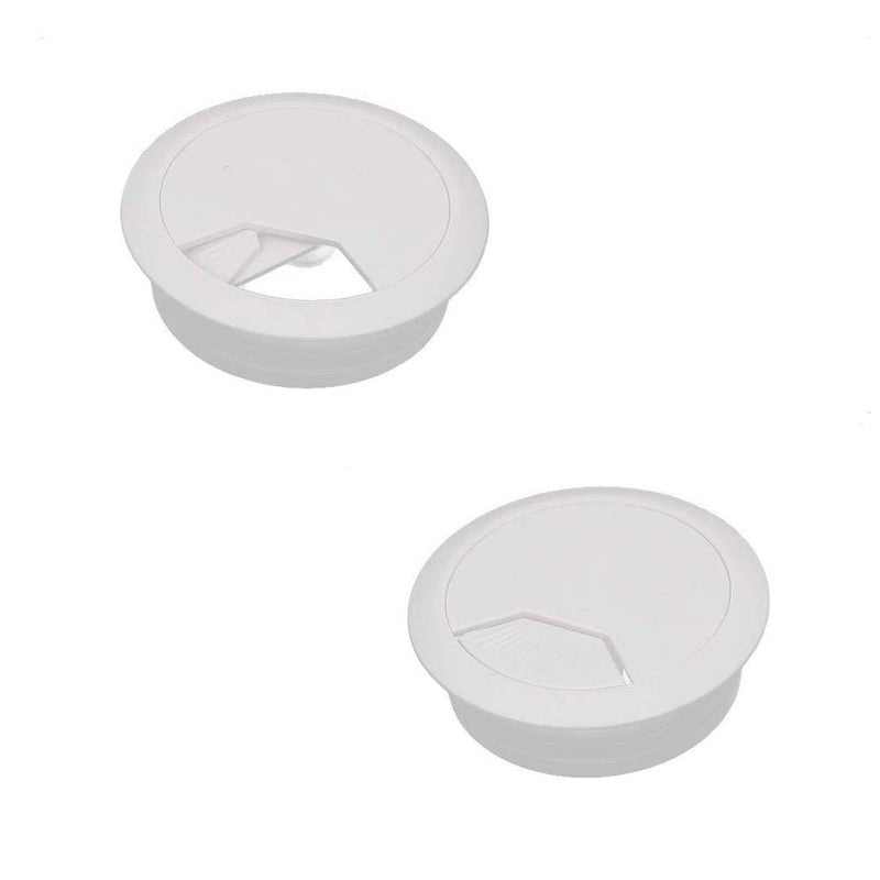 lasenersm 6 Pcs 2 Inch Plastic Desk Cord Cable Hole Cover Grommet Computer Cable Hole Cover Plug Cap White - Image 4