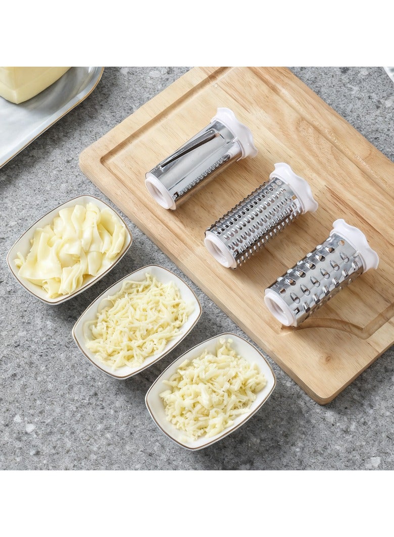 عام **مبشرة جبن دوارة متعددة الوظائف مع 3 رؤوس بديلة - مبشرة يدوية للتقطيع والتفريز لتحضير الجبن في المطبخ** - Image 2