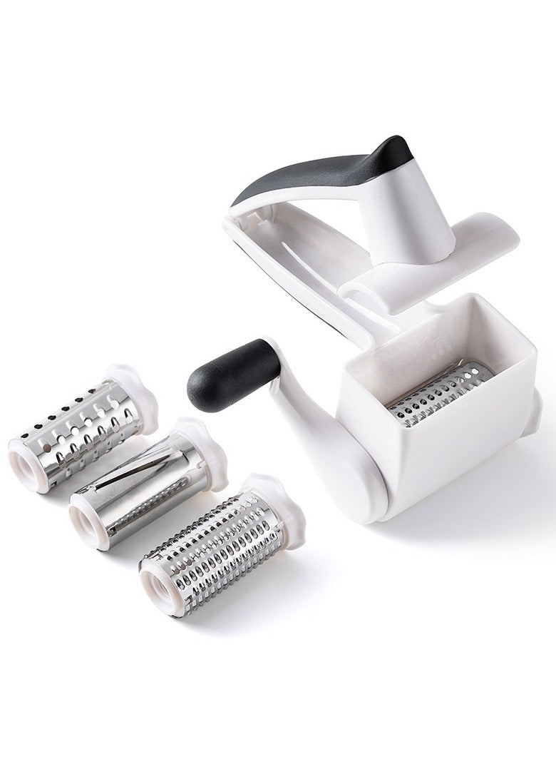 عام **مبشرة جبن دوارة متعددة الوظائف مع 3 رؤوس بديلة - مبشرة يدوية للتقطيع والتفريز لتحضير الجبن في المطبخ** - Image 4