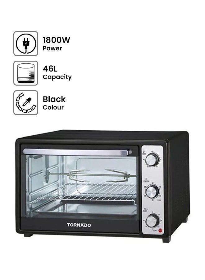Electric Oven With Grill and Fan 46 L 1800 W TEO-46NE(K) Black