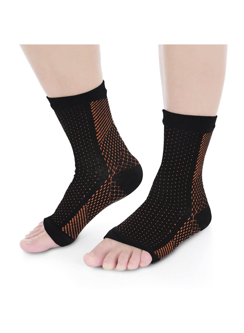 Sweet seven Compression Ankle Brace Support Sleeves - 1 Pair for Sprains, Heel Protection, Plantar Fasciitis, Arch Spurs, Foot Injuries, Pain Relief - Men's Sportswear for Outdoor Sports - Image 2