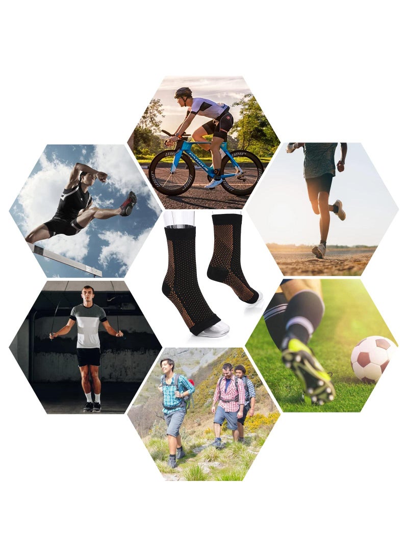 Sweet seven Compression Ankle Brace Support Sleeves - 1 Pair for Sprains, Heel Protection, Plantar Fasciitis, Arch Spurs, Foot Injuries, Pain Relief - Men's Sportswear for Outdoor Sports - Image 3