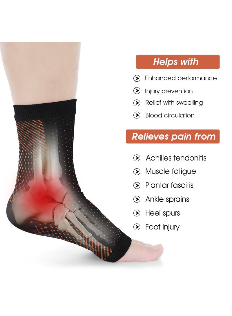 Sweet seven Compression Ankle Brace Support Sleeves - 1 Pair for Sprains, Heel Protection, Plantar Fasciitis, Arch Spurs, Foot Injuries, Pain Relief - Men's Sportswear for Outdoor Sports - Image 4