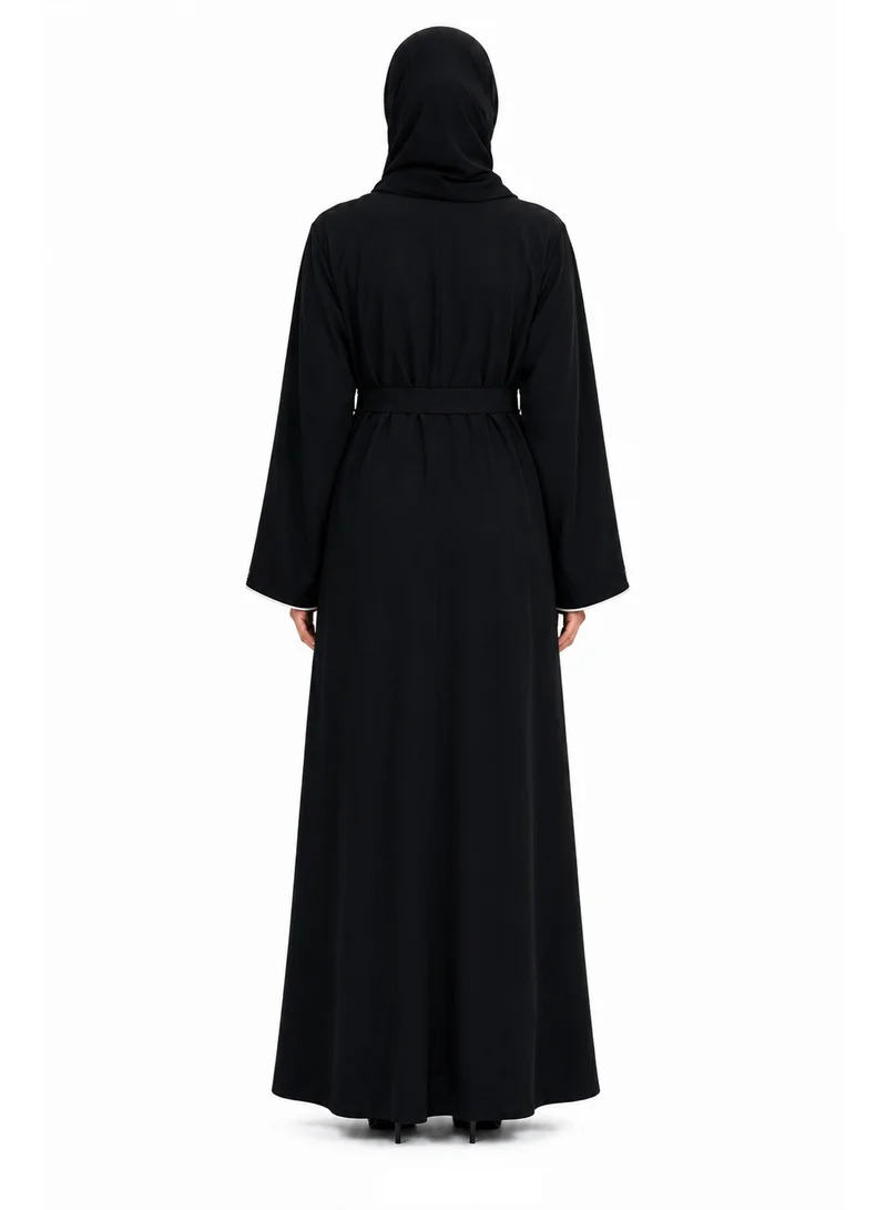 Reem Abayas All Over Embellished Abaya with Matching Sheila