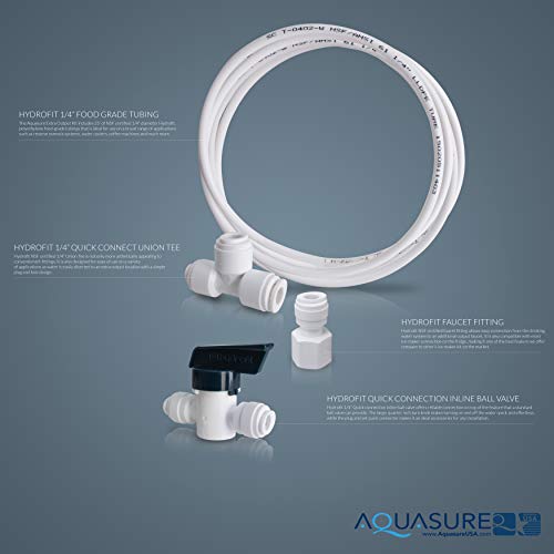 Aquasure Ice Maker Water Line Kit with Shut-Off Valve, 25’ Food Grade 1/4" Tubing, Quick Connect Fittings, Secure Locking Clips, Leak Free Design, US Customer Support, 1 Year Warranty - Image 2