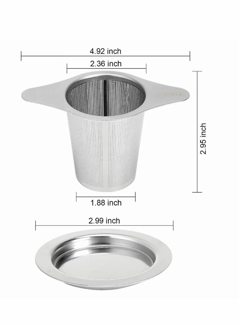 Excefore Stainless Steel Tea Infuser, Premium Tea Strainer with Two Handles & Large Capacity for Loose Tea Leaf, Classic Metal Mesh Tea Filter for Cups, Mugs, Teapots  - Image 4