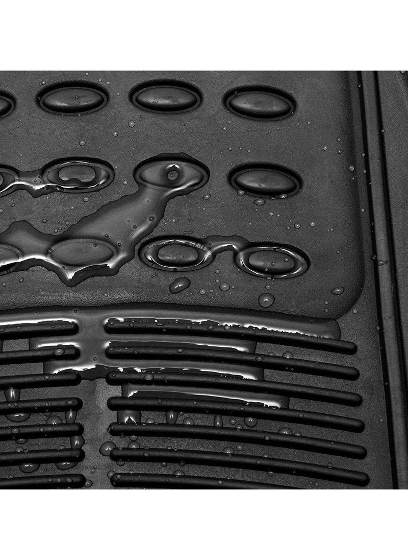 VIO All Weather Rubber Floor Mats for Cars SUVs and Trucks 4 Pieces Set Front & Rear Trimmable All Weather Protection Heavy Duty Protection  - Image 3