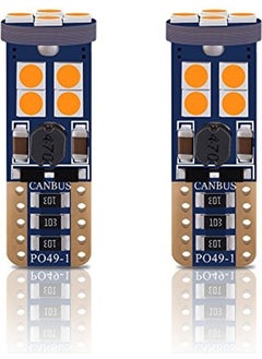 Eraks T10 Orange Canbus Parking Light Bulb 12 LED - Set of 2  - Image 1